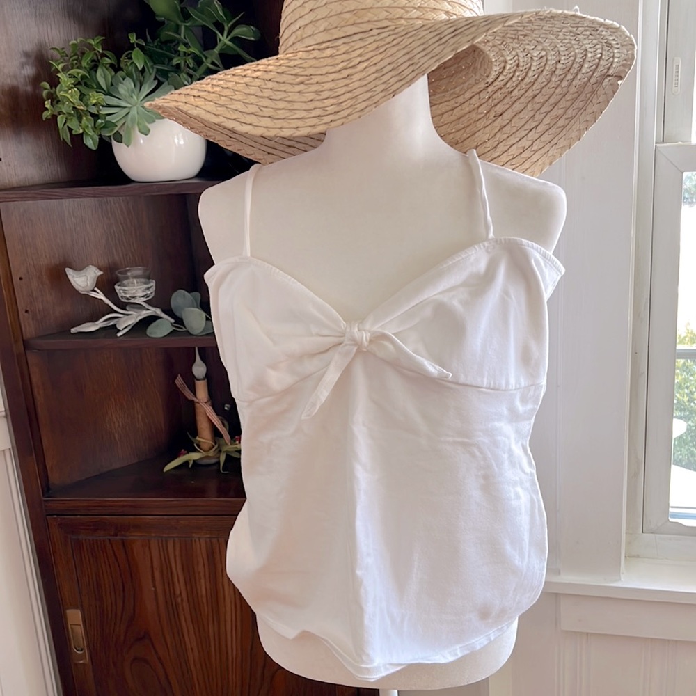 Gap Stretch Cami Tie Front Crop Top